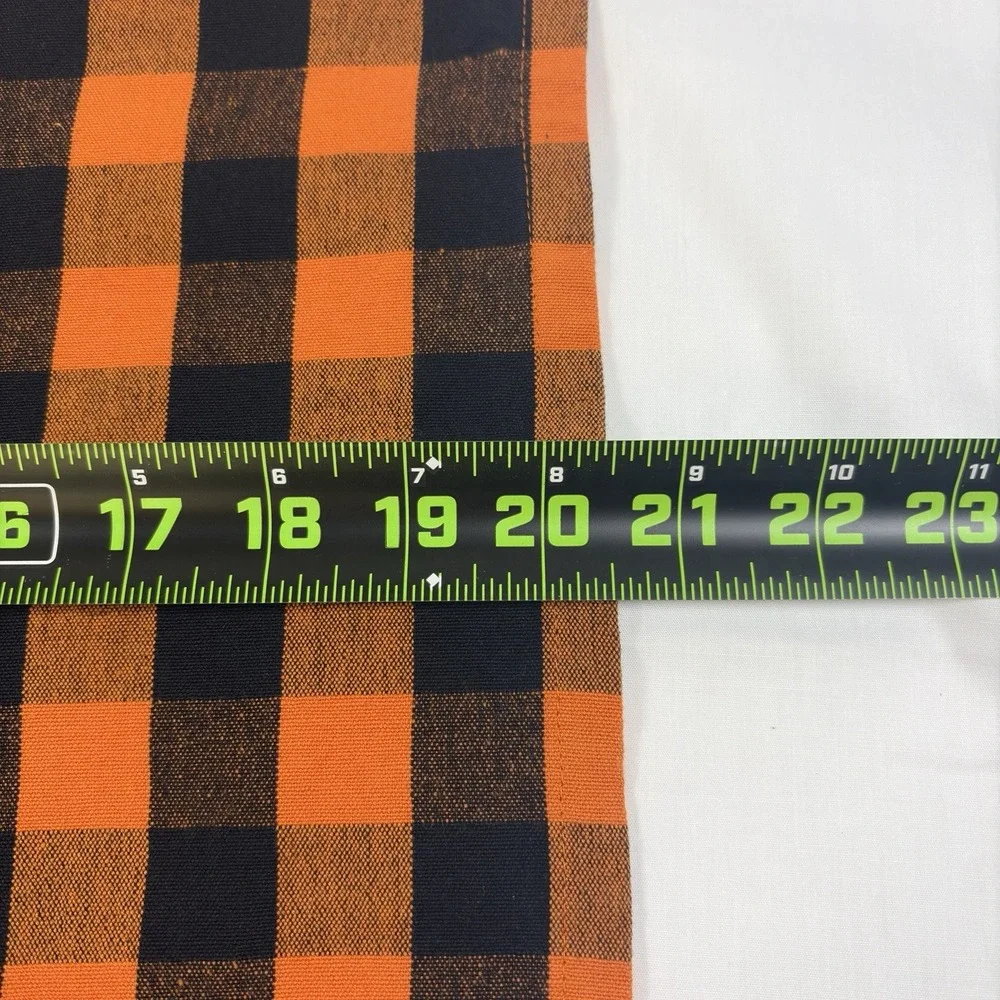 Urban Villa Set of 8 Cloth Napkins Orange Black Buffalo Check Halloween